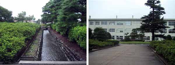 福野高校と用水路