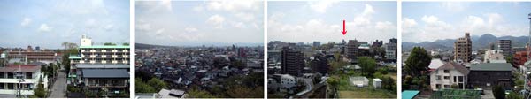 熊本気象台屋上からの眺め