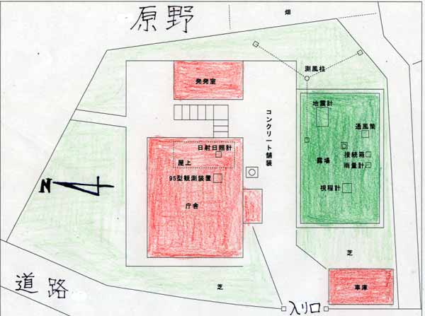 旧西表島測候所配置図