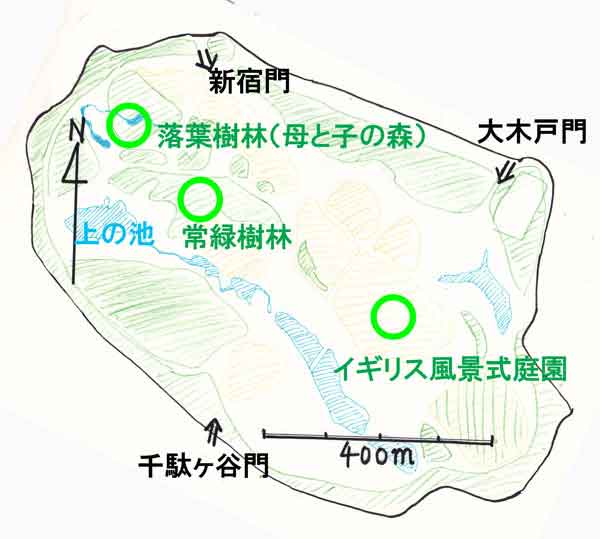 新宿御苑の地図