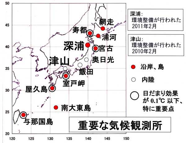 重要な気候観測所