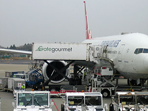 搭乗する飛行機