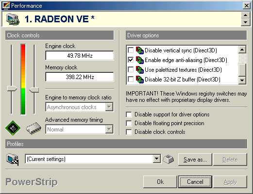 Radeon VE PowerStrip