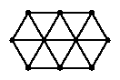 すべての頂点が直接結びつき合っているわけではないが、任意の頂点を出発して他の頂点を辿れる状態の図