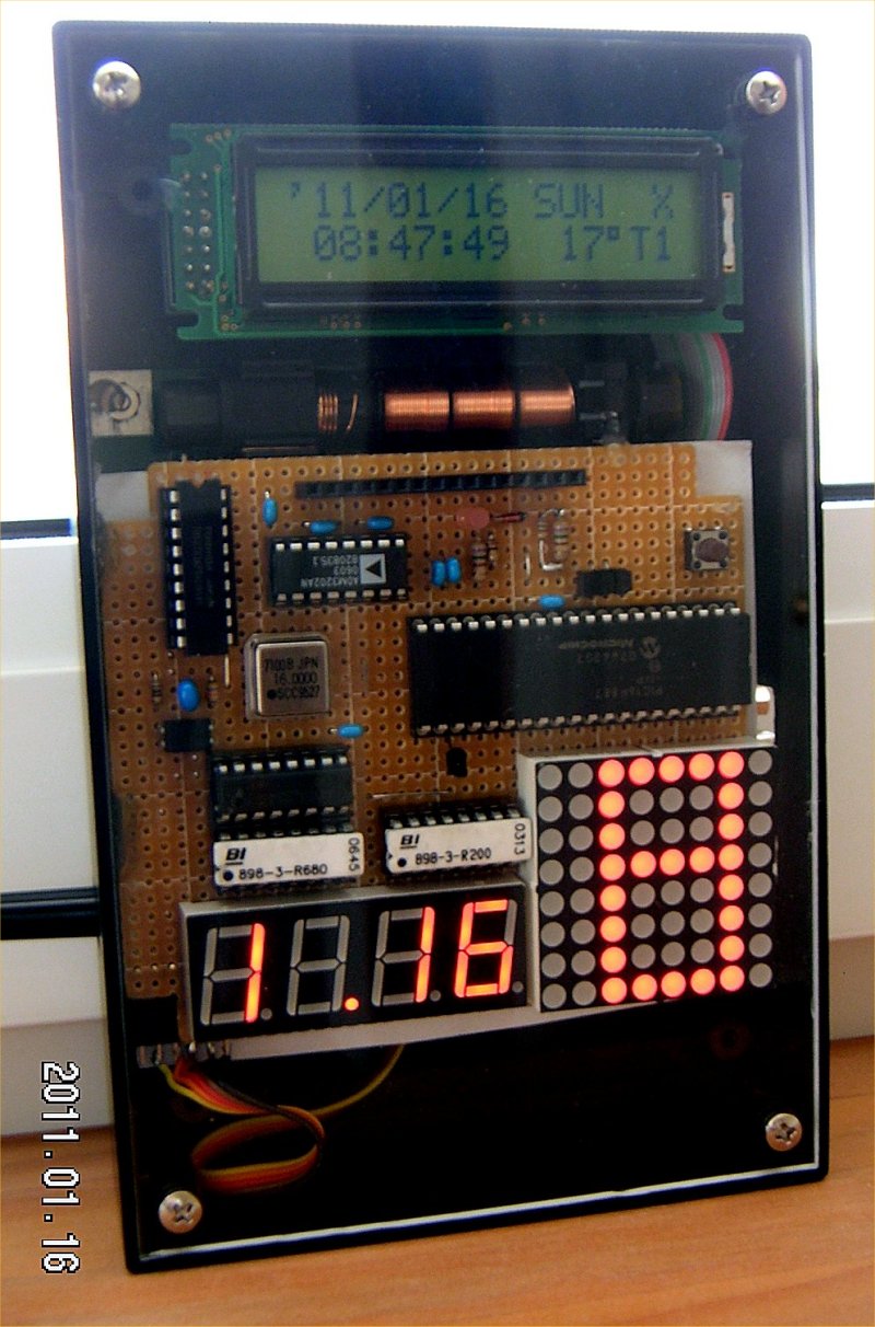 PIC16F887・秋月電波時計用外付けカレンダーの製作