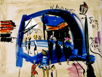 In front of the exposition
