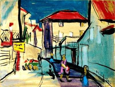 In front of the exposition