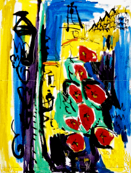 In front of the exposition