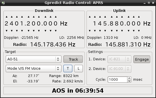 gpredict $B$N(B Radio Control $B2hLL(B