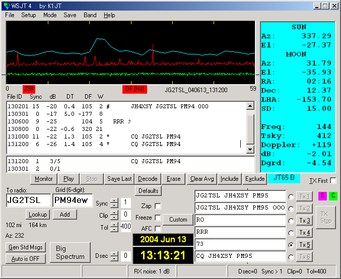 WSJT 1st QSO