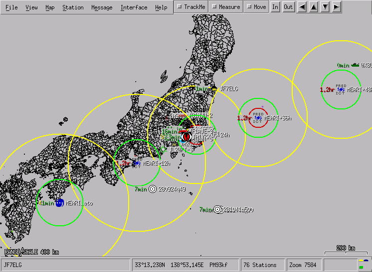 APRSと台風