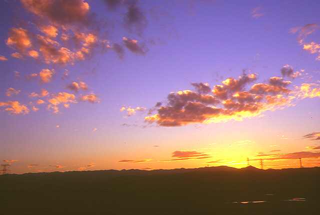 2000/8 高麗川土手からの夕焼け