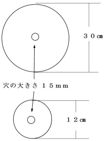 円盤の寸法図