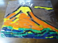 ビニールに描いた富士山