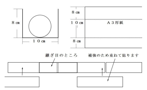 ボール転がしのレールの寸法図