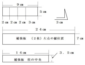 補強板等の寸法図