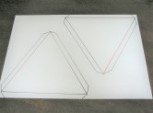 Ａ３の厚紙に三角形が２個描けます