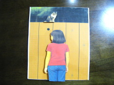 猫と女の子が移動