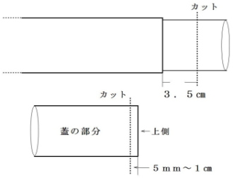 紙筒を切る場所と長さ