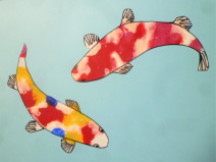 アクリル絵の具の鯉
