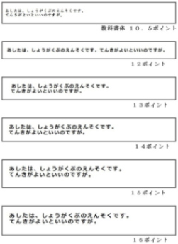 読みやすい文字の大きさと書体