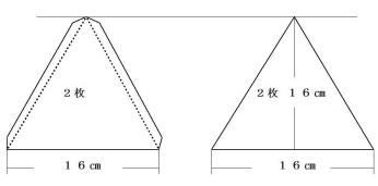 ピラミッドの２の寸法図