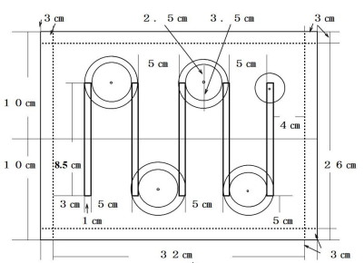 波形のスライド盤の寸法図