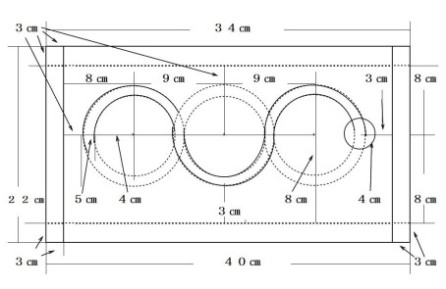 波形のスライド盤の寸法図