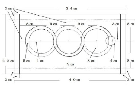 波形のスライド盤の寸法図