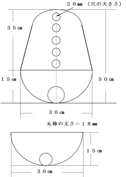 倒れないハードルの寸法図