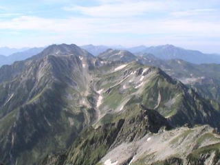 剣岳から立山連山を見る