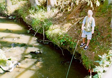 Photo of Chris fishing on the Perlhach.