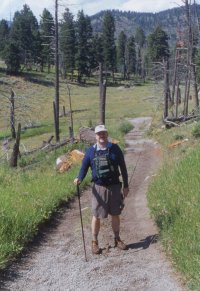 Kent in the trail to Slough Creek.