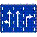 進行方向別通行区分の道路標識