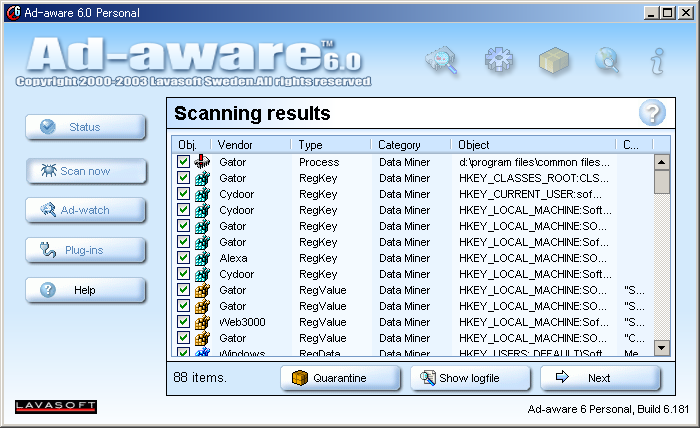 Ad-aware 実行画面 ad-aware.png (71 KB)