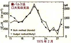 1975年海面熱収支量比較