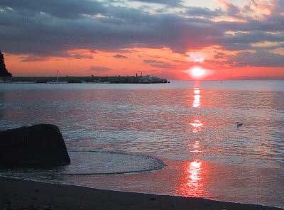 三戸海岸の日没