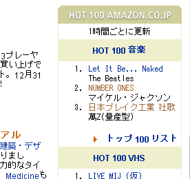 AMAZON HOT 100 $B2;3Z(B