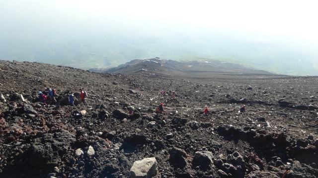 富士山吉田口登山道山頂付近