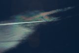 Iridescent Cloud and Contrail (and its Shadow)