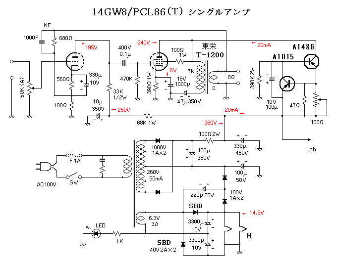 14GW8/PCL86三結 シングル