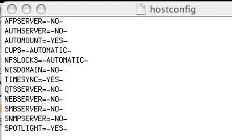 hostconfig in TextEdit