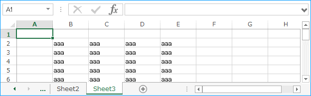 シートやブックを明示したセル範囲の取得の結果(Sheet3)