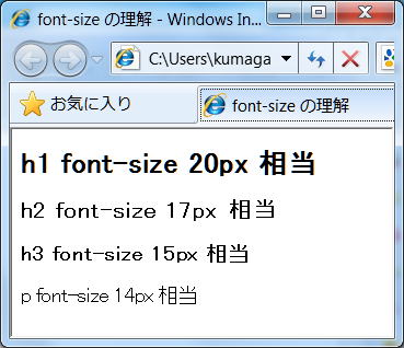 IE　文字サイズ”最大”で表示