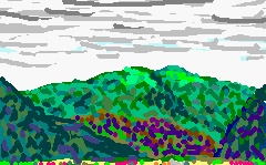 瀬加から笠形山を望む