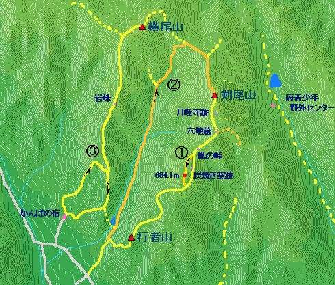 剣尾山の山道