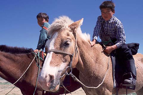Nomadic Children on Horses