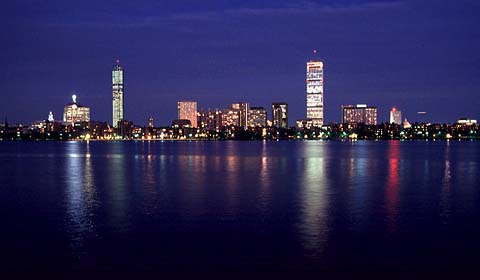 Night View of Boston