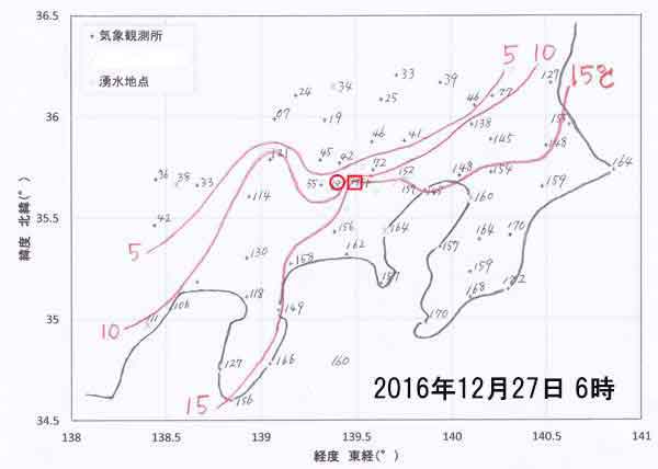 気温水平分布12月27日