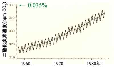 マウナロアで観測されたCO2濃度